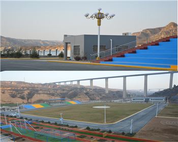 陜西廣場高桿燈、中華燈-陜西渭南合陽特警訓練基地廣場照明